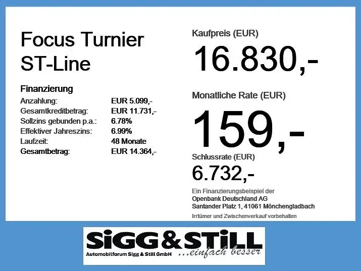 Gebraucht Ford Focus ST-Line 125 PS (91 kW) 2024 Obsidianschwarz metallic Kombi