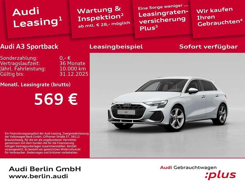 Gletscherweiß metallic Gebraucht 2025 Audi A3 S-Line Limousine | 44.900 € - Bild 1/3