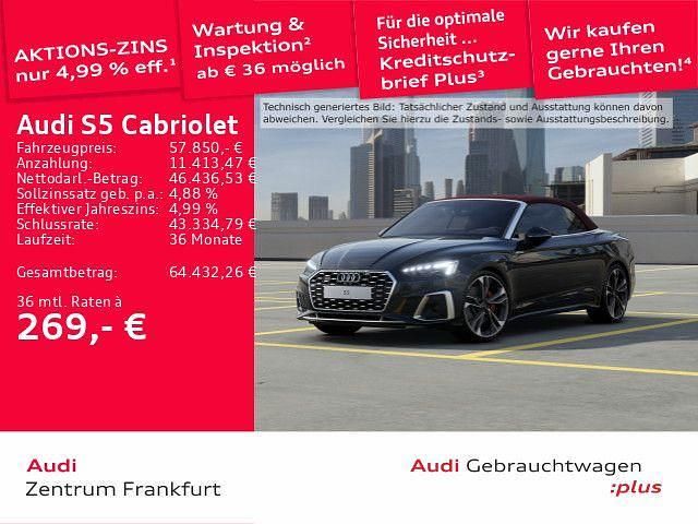 Mythosschwarz metallic/verdeck Gebraucht 2023 Audi S5 Cabriolet Sport Cabrio | 57.850 € (Fairer Preis) - Bild 1/3
