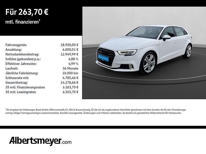 Weiß Gebraucht 2019 Audi A3 S-Line Limousine | 18.950 € (Guter Preis) - Bild 1/4