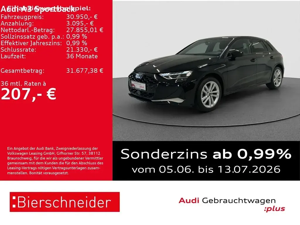 Gebraucht Audi A3 Advanced 150 PS (110 kW) 2025 Schwarz Limousine