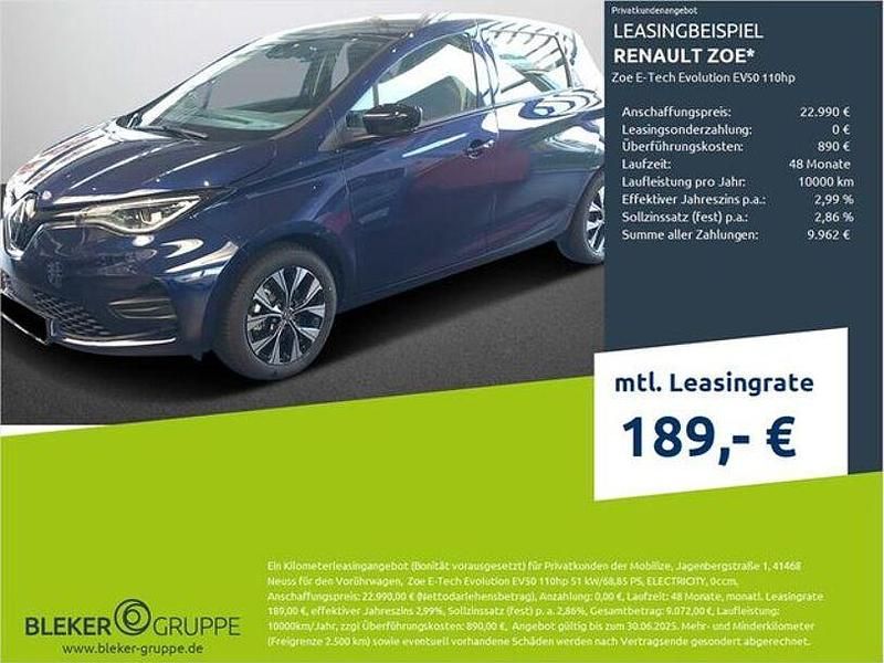 Nachtblau [rre] Neu 2024 Renault Zoe Evolution Kleinwagen | 21.990 € (Fairer Preis) - Bild 1/3