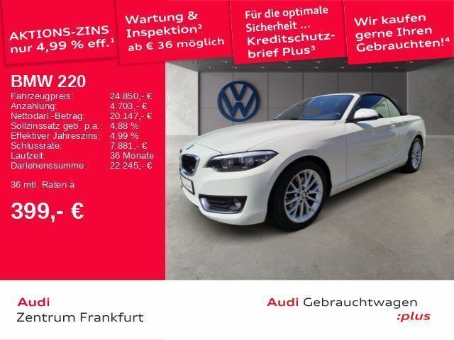 Weiß Gebraucht 2020 BMW 220 Advantage Cabrio | 26.450 € (Guter Preis) - Bild 1/2