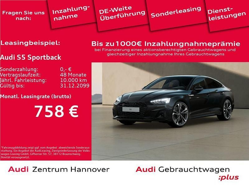 Mythosschwarz metallic Gebraucht 2023 Audi S5 Sportback Ambiente Kleinwagen | 54.990 € (Fairer Preis) - Bild 1/4