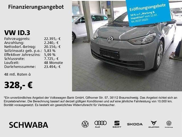 Mondsteingrau/schwarz Gebraucht 2022 VW ID.3 Pure Kleinwagen | 22.395 € (Superpreis) - Bild 1/4