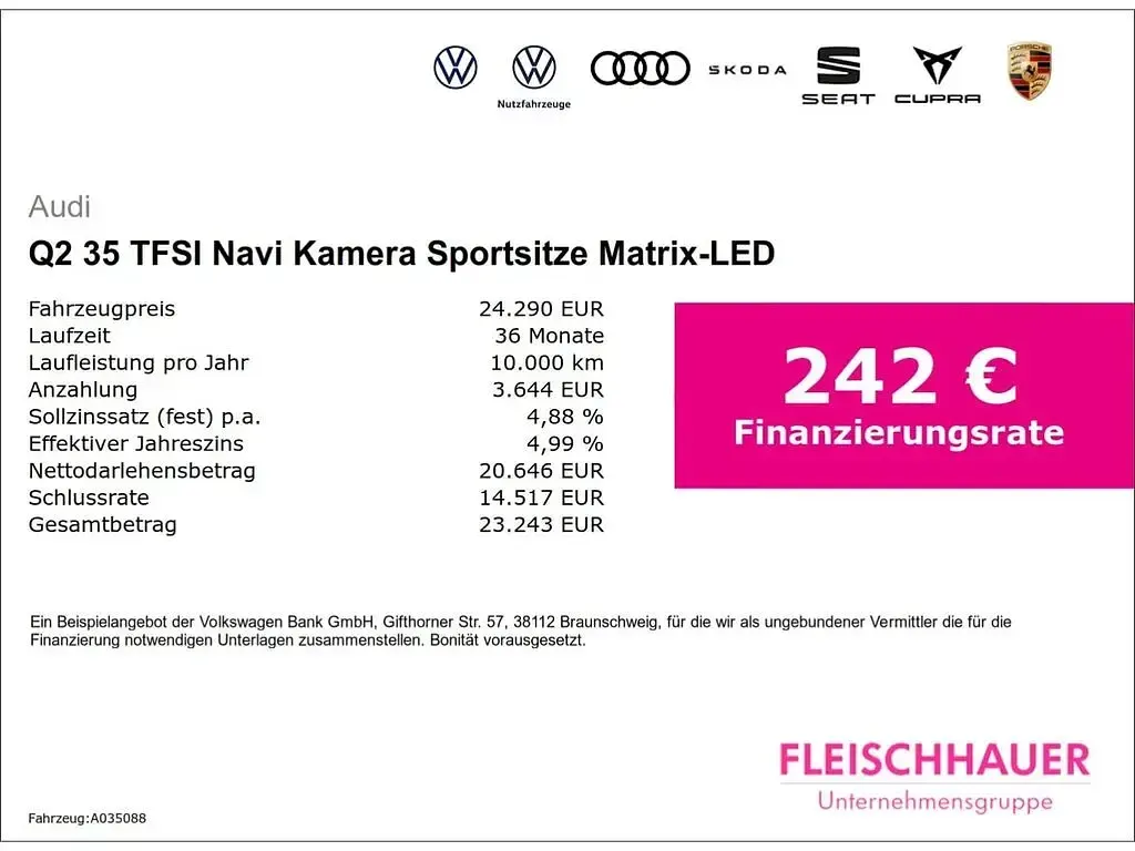 Gebraucht Audi Q2 Ambiente 150 PS (110 kW) 2023 Grau SUV