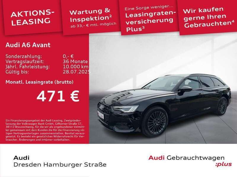 Mythosschwarz metallic Gebraucht 2024 Audi A6 Advanced Plus Kombi | 52.990 € - Bild 1/3