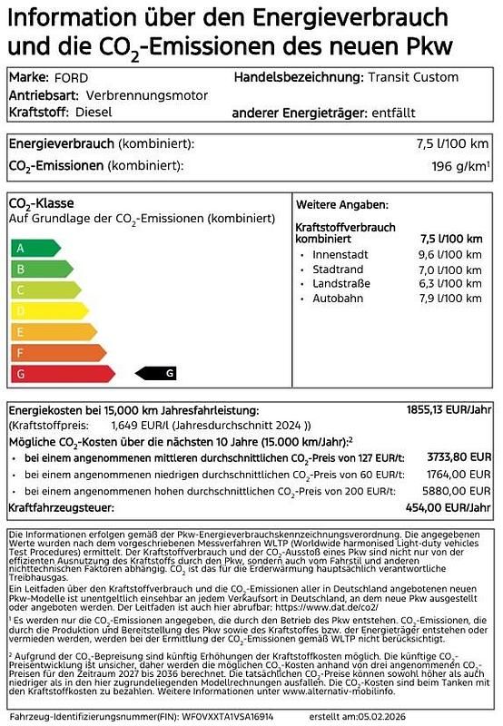 Neu Ford Transit Custom Trend 110 PS (80 kW) 2026 Weiß Van / Kleinbus
