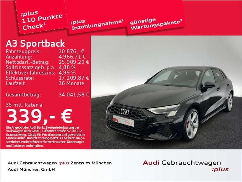 Mythosschwarz metallic Gebraucht 2022 Audi A3 e-tron Kleinwagen | 30.876 € (Teuer) - Bild 1/2