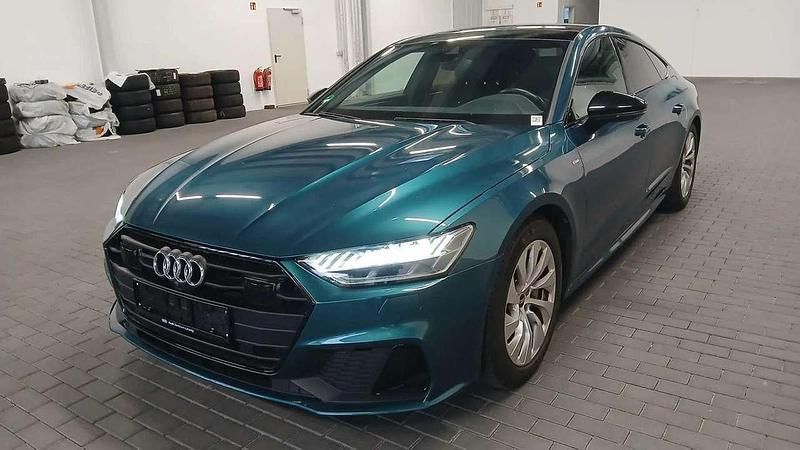 Ravennablau metallic audi exclusive Gebraucht 2022 Audi A7 Sportback S-Line Kleinwagen | 51.885 € (Teuer) - Bild 1/2