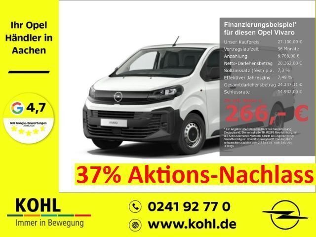 Weiss Neu 2025 Opel Vivaro Van | 27.150 € (Guter Preis) - Bild 1/4