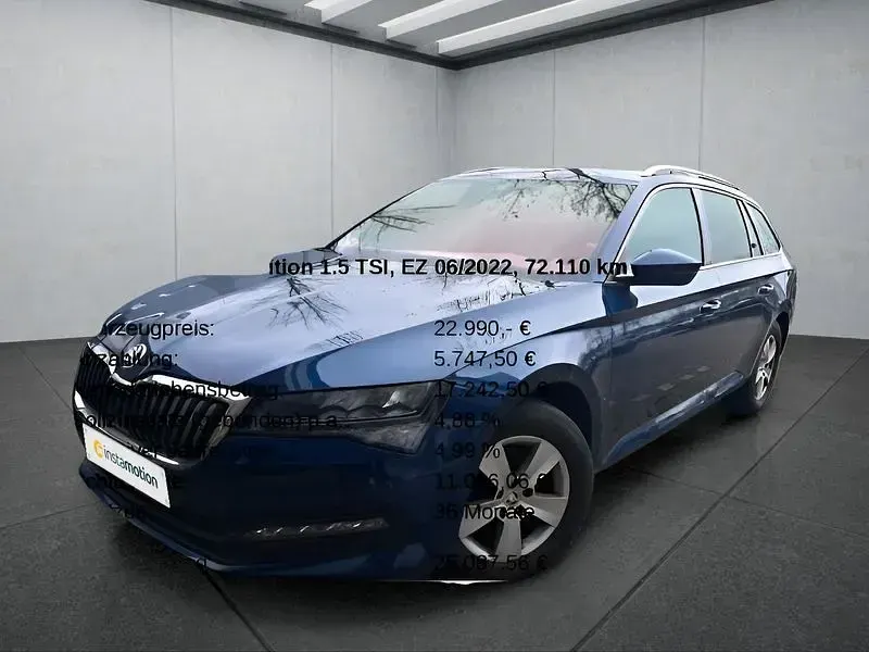 Gebraucht Skoda Superb 150 PS (110 kW) 2022 Blau Kombi
