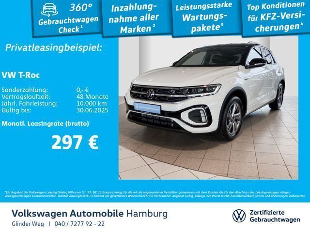 Pure white/schwarz Gebraucht 2024 VW T-Roc R-line SUV | 32.690 € (Fairer Preis) - Bild 1/3