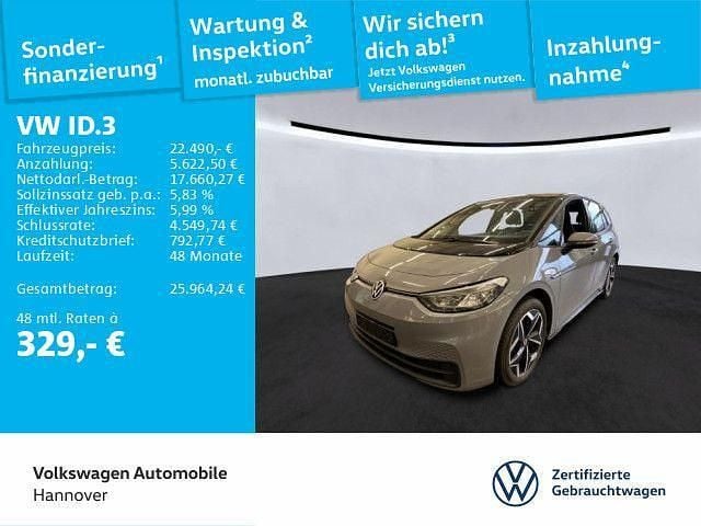 Mondsteingrau/schwarz Gebraucht 2022 VW ID.3 Pro Performance Kleinwagen | 22.490 € (Fairer Preis) - Bild 1/3