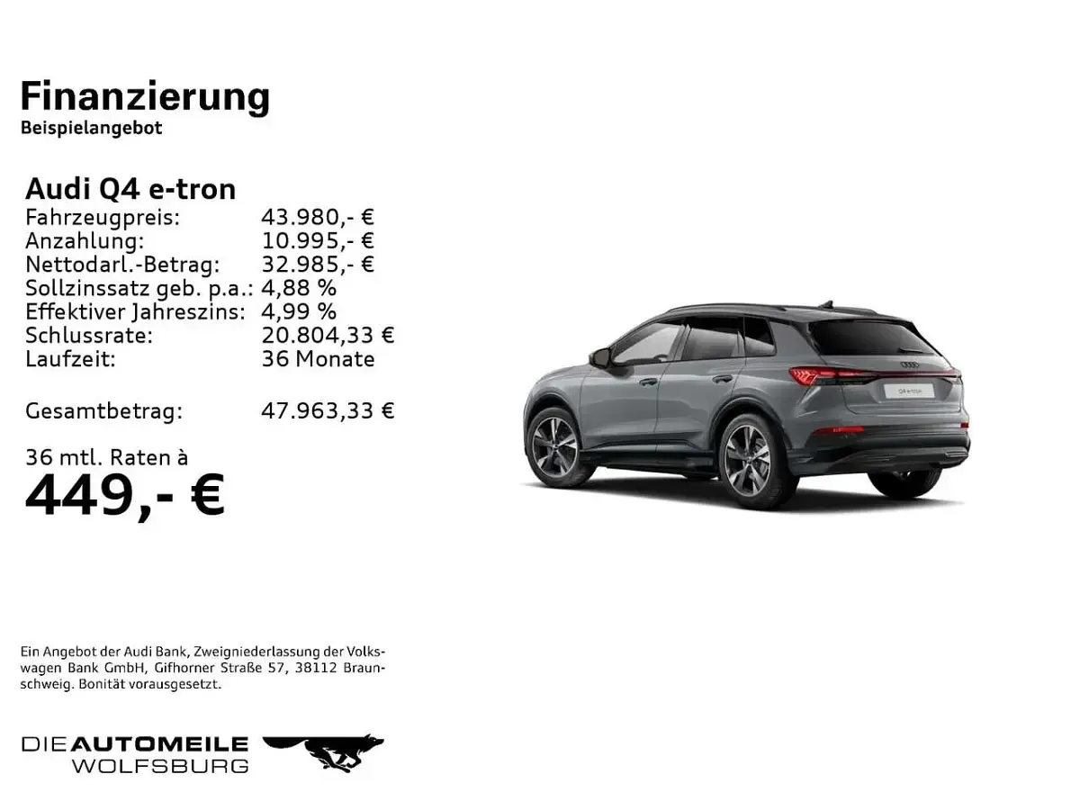 Gebraucht Audi Q4 e-tron Advanced Plus 210 kW (286 PS) 2025 Kieselgrau SUV