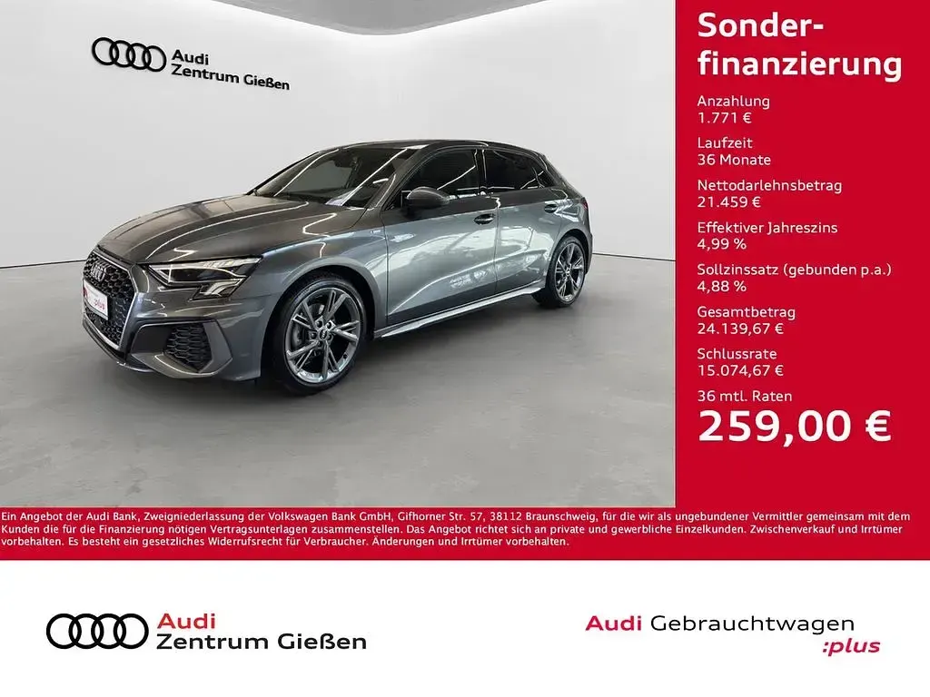 Second-hand Audi A3 S-Line 110 CP (80 kW) 2023 Gri Berlinǎ