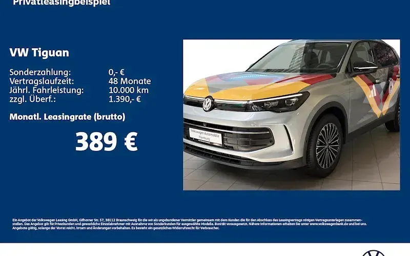 Neu VW Tiguan Life 150 PS (110 kW) 2026 Silber SUV