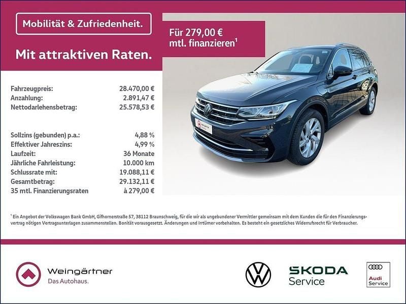 Grau Gebraucht 2022 VW Tiguan Elegance SUV | 28.470 € (Superpreis) - Bild 1/4