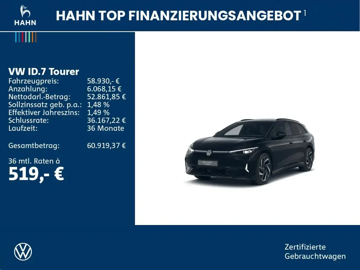 Second-hand VW ID.7 GTX 250 kW (340 CP) 2025 Negru Break