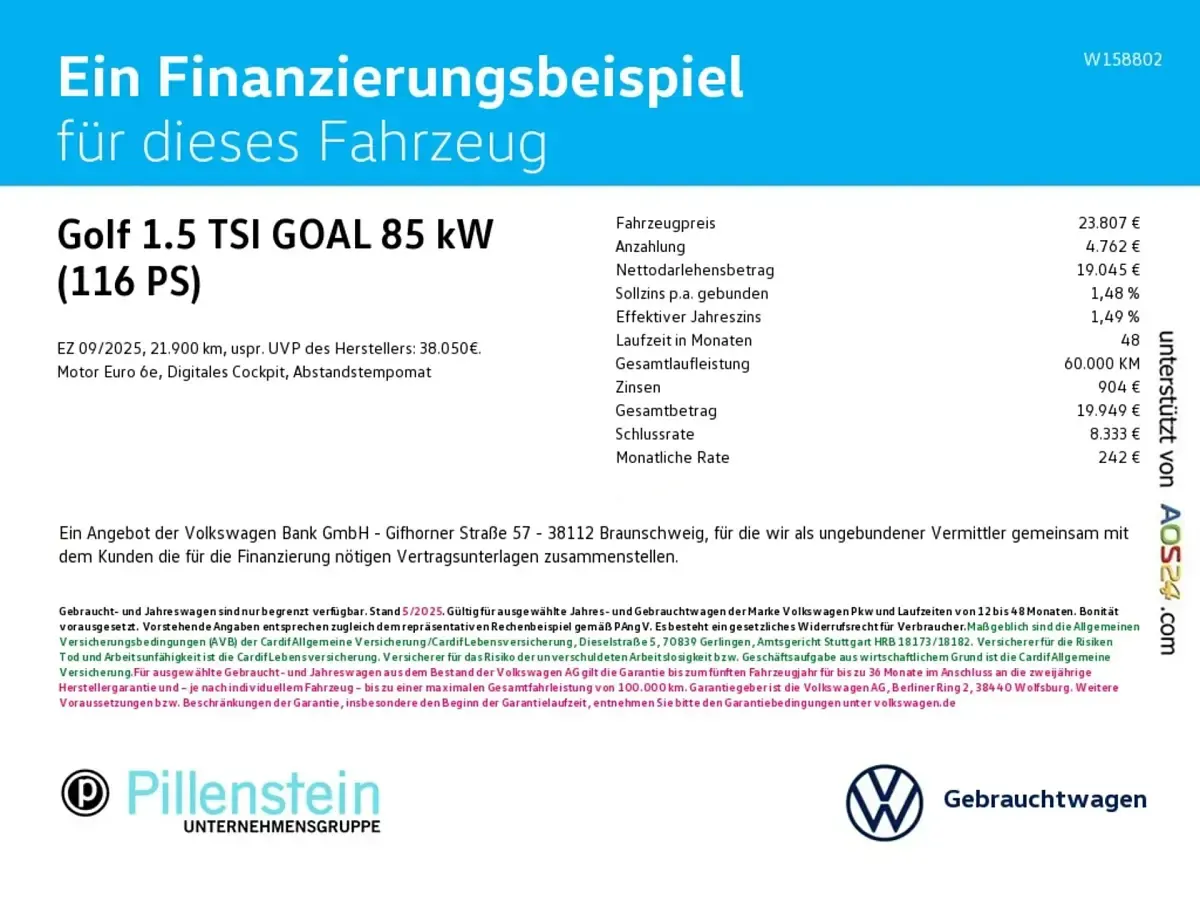 Gebraucht VW Golf VIII Goal 116 PS (85 kW) 2026