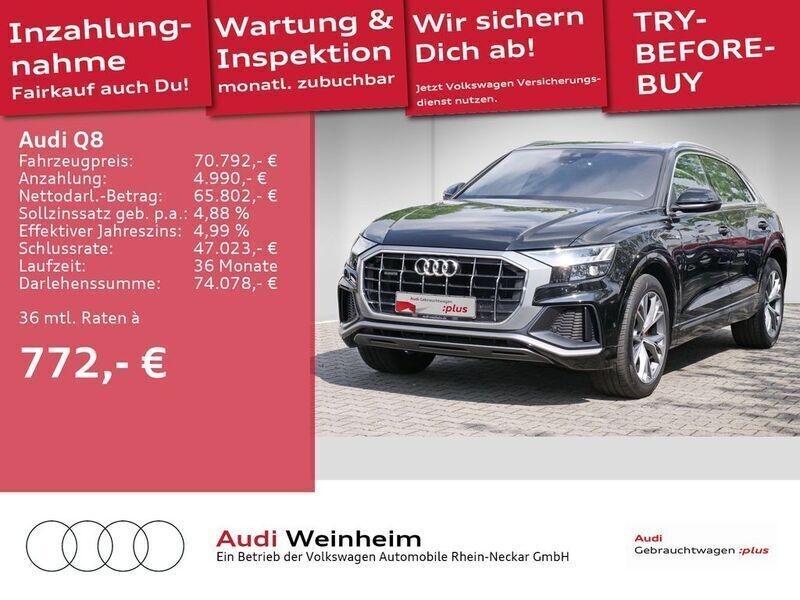 Mythosschwarz metallic Gebraucht 2022 Audi Q8 Ambiente SUV | 72.781 € (Teuer) - Bild 1/2