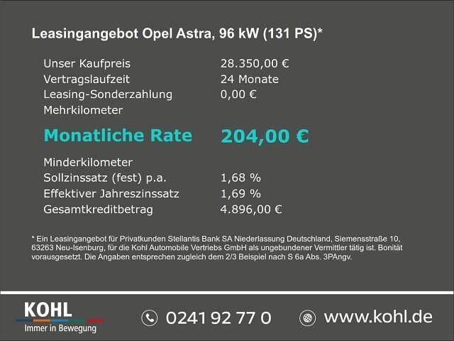 Gebraucht Opel Astra GS Line 131 PS (96 kW) 2024 Metallic) (schwarz Limousine