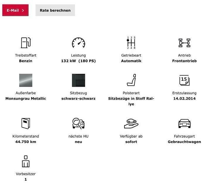 Gebraucht Audi A3 Ambition 180 PS (132 kW) 2014 Grau Kleinwagen
