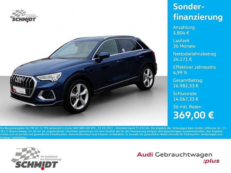 Navarrablau metallic Gebraucht 2021 Audi Q3 Advanced SUV | 29.975 € (Fairer Preis) - Bild 1/3