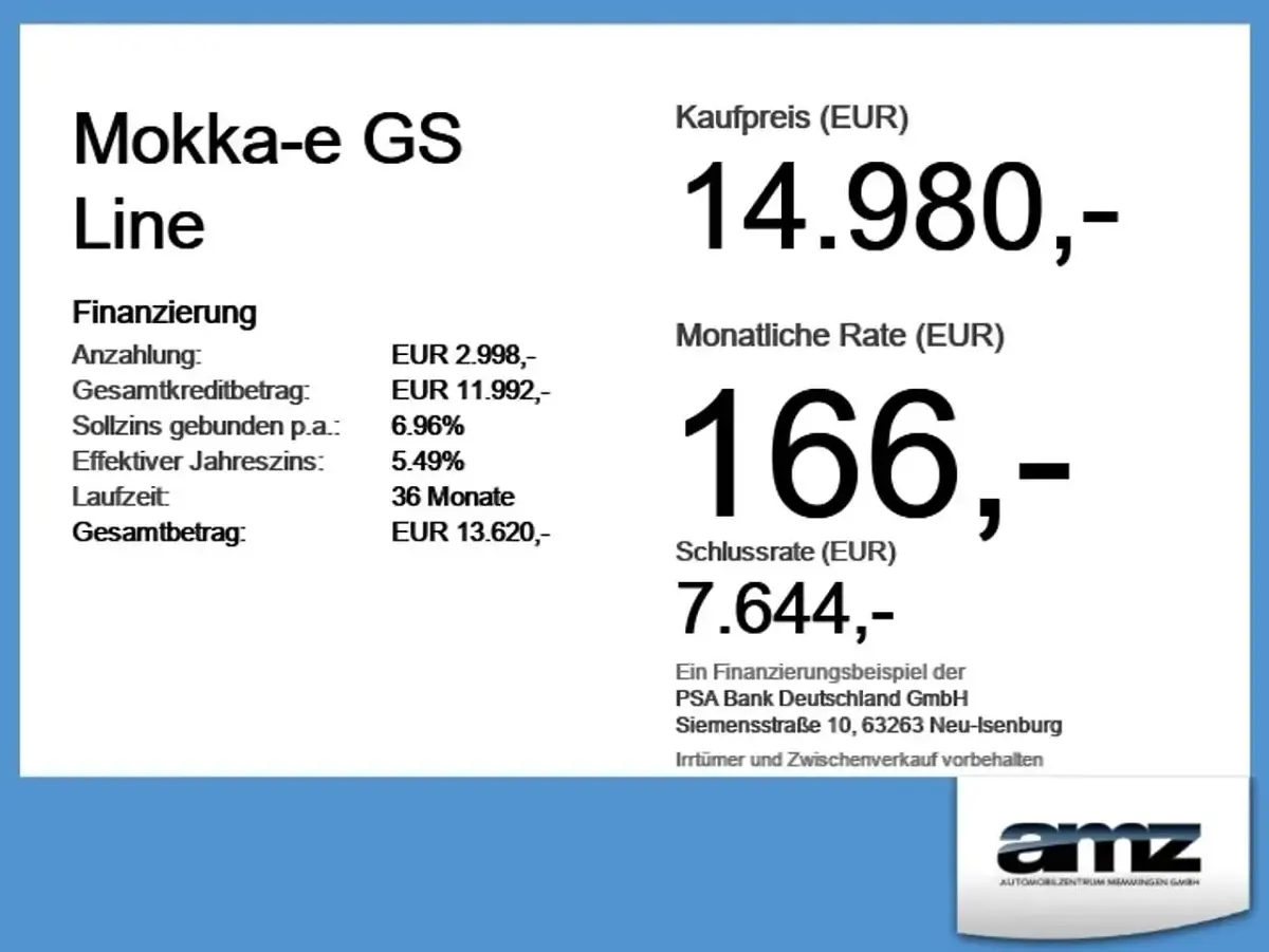 Gebraucht Opel Mokka-e GS Line 100 kW (136 PS) 2022 Diamant schwarz/karbon schwarz SUV