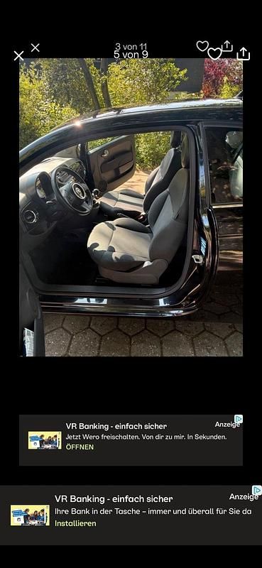 Gebraucht Fiat 500 69 PS (50 kW) 2012 Schwarz Kleinwagen