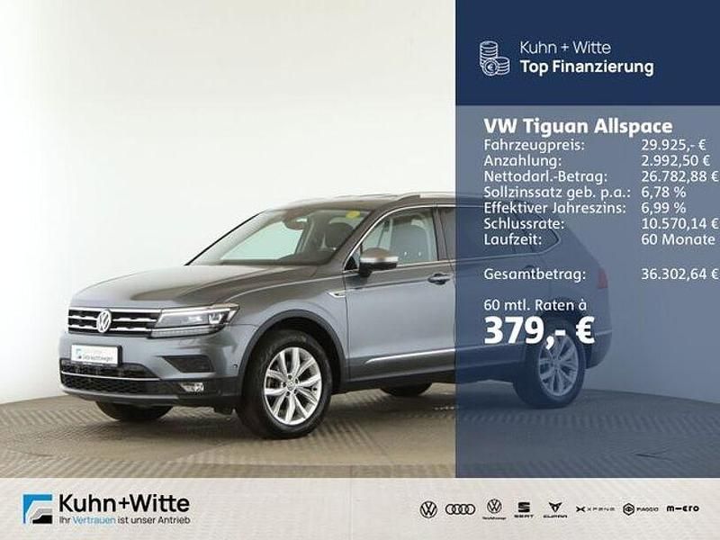 Grau Gebraucht 2021 VW Tiguan Allspace Highline SUV | 29.925 € (Fairer Preis) - Bild 1/3