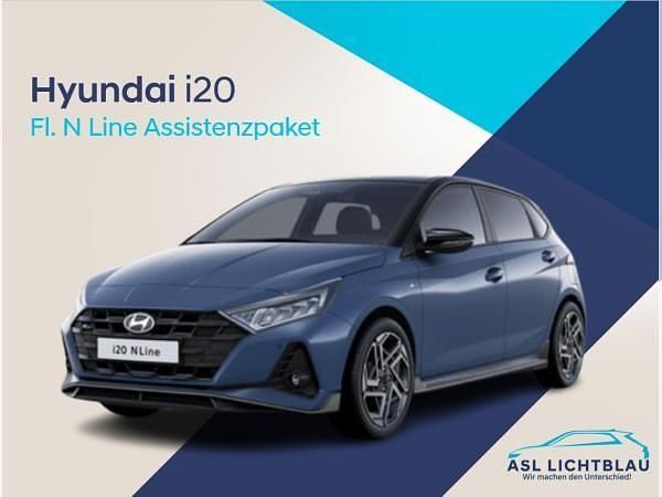 Schwarz (vibrant blue/ phantom black / mic) Neu 2025 Hyundai i20 N Line Limousine | 25.520 € (Etwas zu teuer) - Bild 1/1