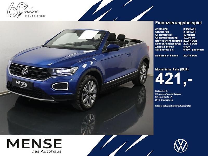 Blau Gebraucht 2020 VW T-Roc Cabriolet Style Cabrio | 22.415 € (Fairer Preis) - Bild 1/4