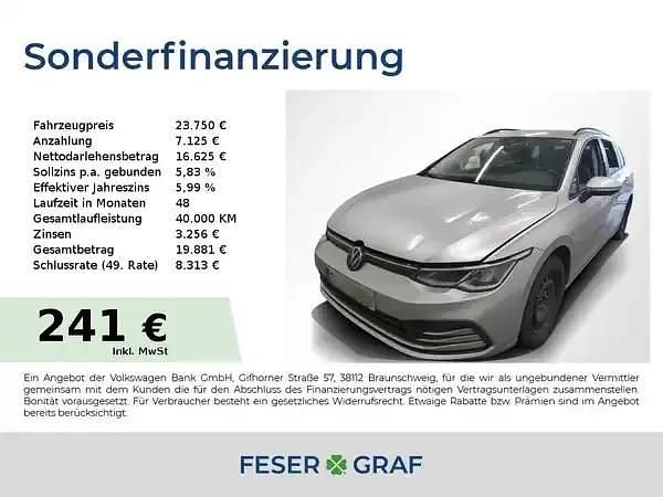 Silber Gebraucht 2022 VW Golf VIII Life Kombi | 23.750 € (Fairer Preis) - Bild 1/3