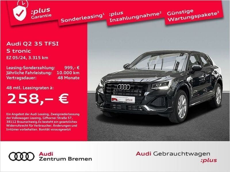 Manhattangrau metallic Gebraucht 2024 Audi Q2 Advanced Plus SUV | 31.130 € (Fairer Preis) - Bild 1/3