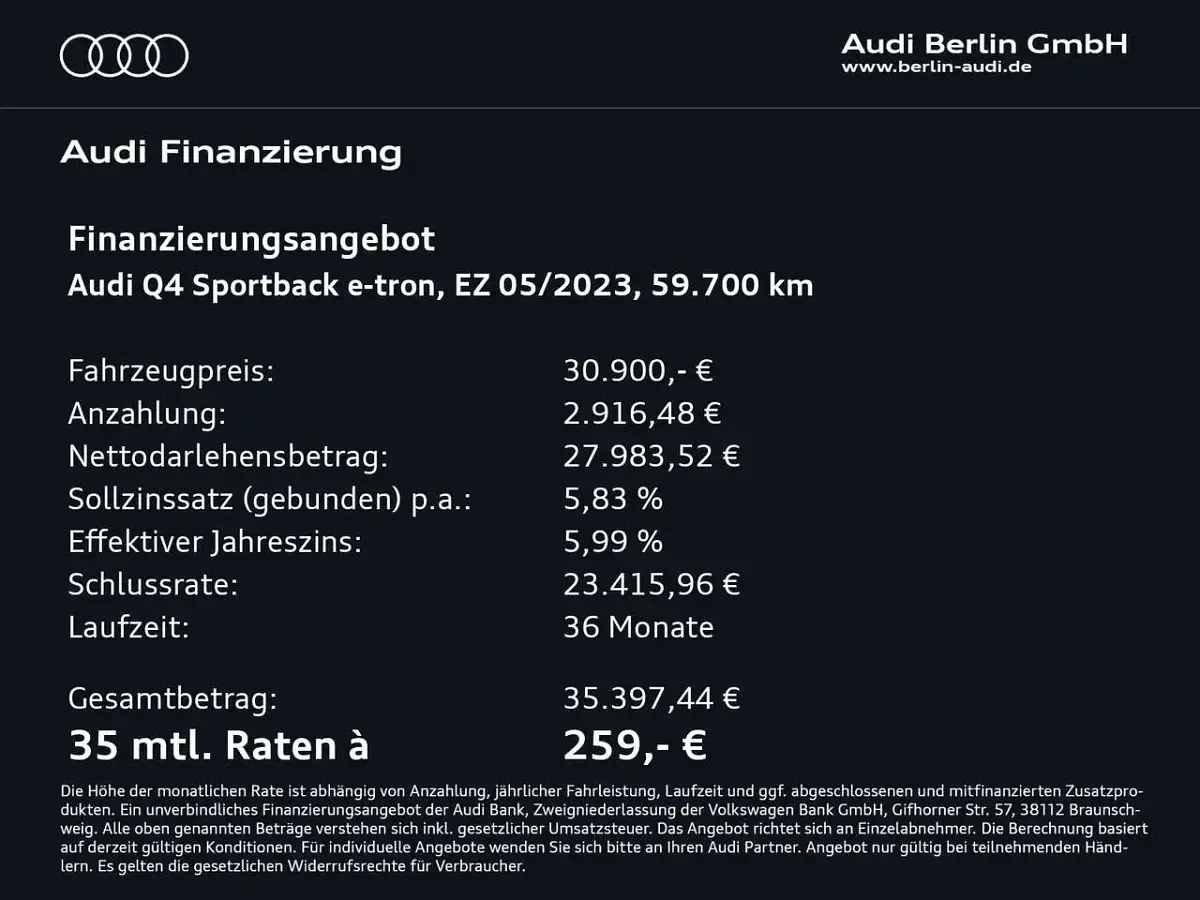 Gebraucht Audi Q4 e-tron 150 kW (204 PS) 2023 Taifungrau metallic SUV