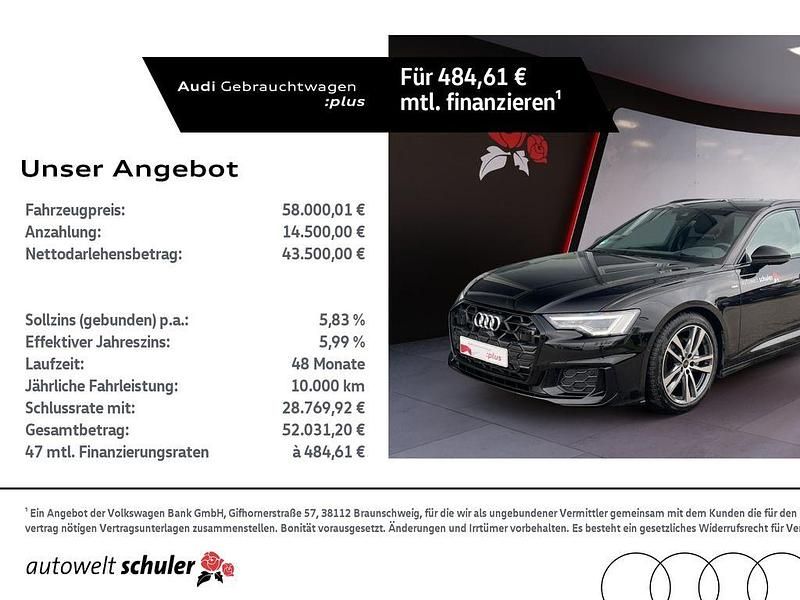 Mythosschwarz metallic Gebraucht 2024 Audi A6 S-Line Kombi | 58.000 € - Bild 1/4