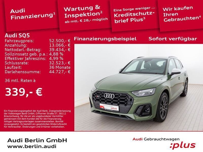 Distriktgrün metallic Gebraucht 2022 Audi SQ5 Ambiente SUV | 52.500 € (Superpreis) - Bild 1/3