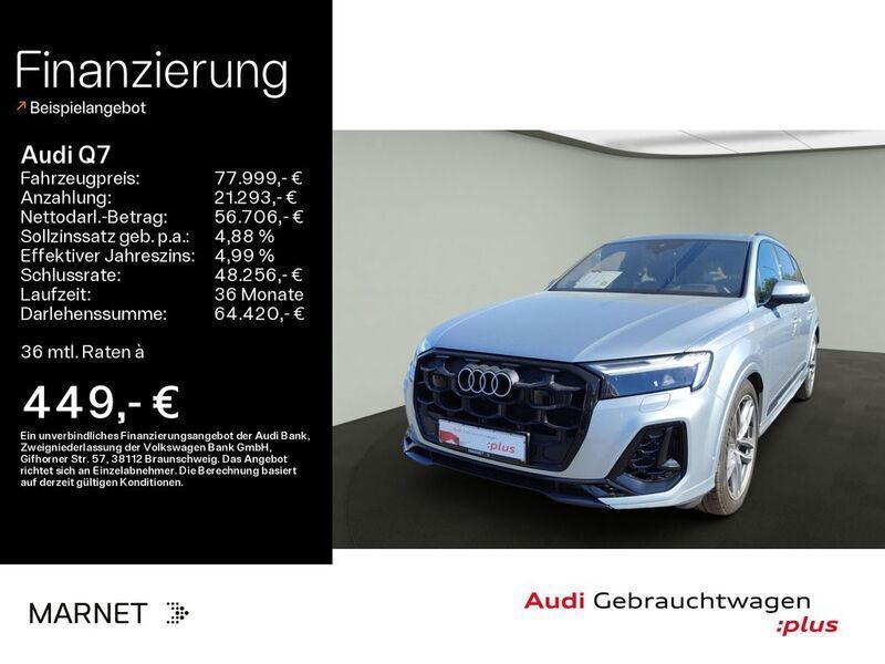 Satellitsilber metallic Gebraucht 2024 Audi Q7 S-Line SUV | 77.999 € (Etwas zu teuer) - Bild 1/4