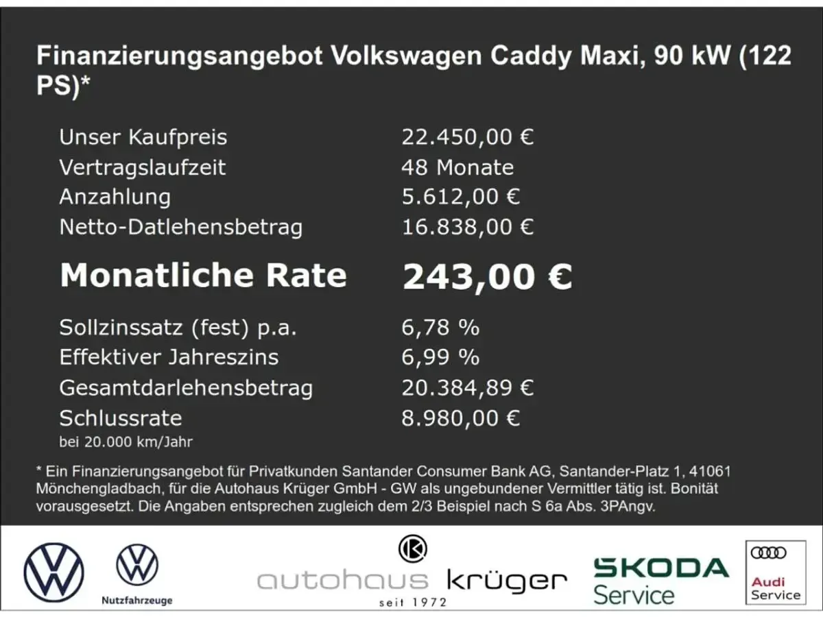 Gebraucht VW Caddy Life 122 PS (89 kW) 2022 Deep black perleffekt Van / Kleinbus