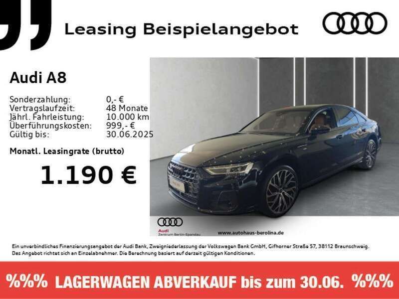 Sebringschwarz kristalleffekt Neu 2025 Audi A8 S-Line Limousine | 122.970 € - Bild 1/4