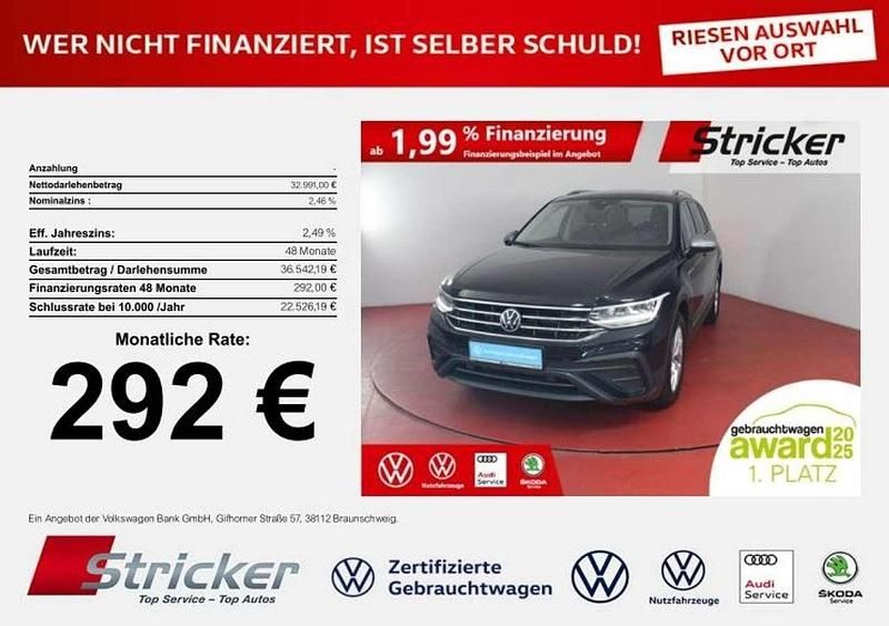 Deep black perleffekt Gebraucht 2024 VW Tiguan Allspace Life SUV | 32.989 € (Superpreis) - Bild 1/4