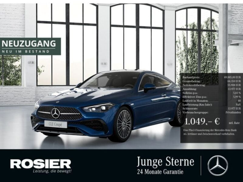 Blau / spektralblau (metallic) Gebraucht 2024 Mercedes 450 AMG Coupé | 69.885 € (Fairer Preis) - Bild 1/4