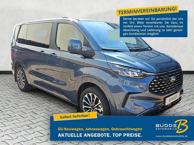 Chromablau metallic Neu 2025 Ford Tourneo Custom Titanium X Van | 50.990 € (Guter Preis) - Bild 1/4