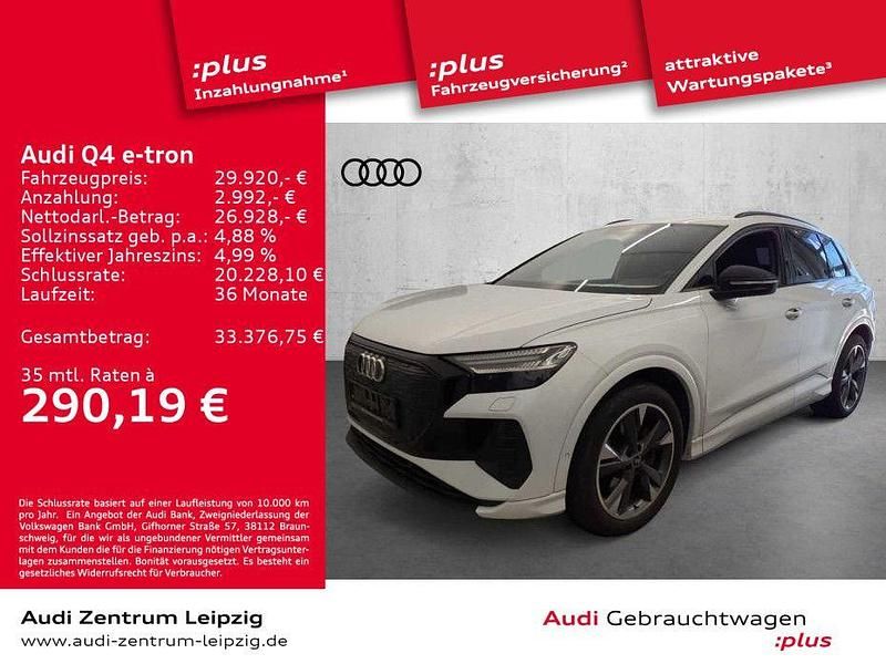 Gletscherweiß metallic Gebraucht 2022 Audi Q4 e-tron Advanced SUV | 29.920 € (Guter Preis) - Bild 1/3
