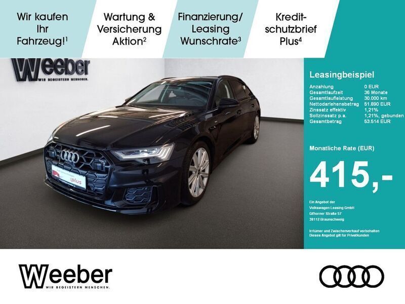 Mythosschwarz metallic Gebraucht 2024 Audi A6 S-Line Kombi | 51.890 € - Bild 1/4