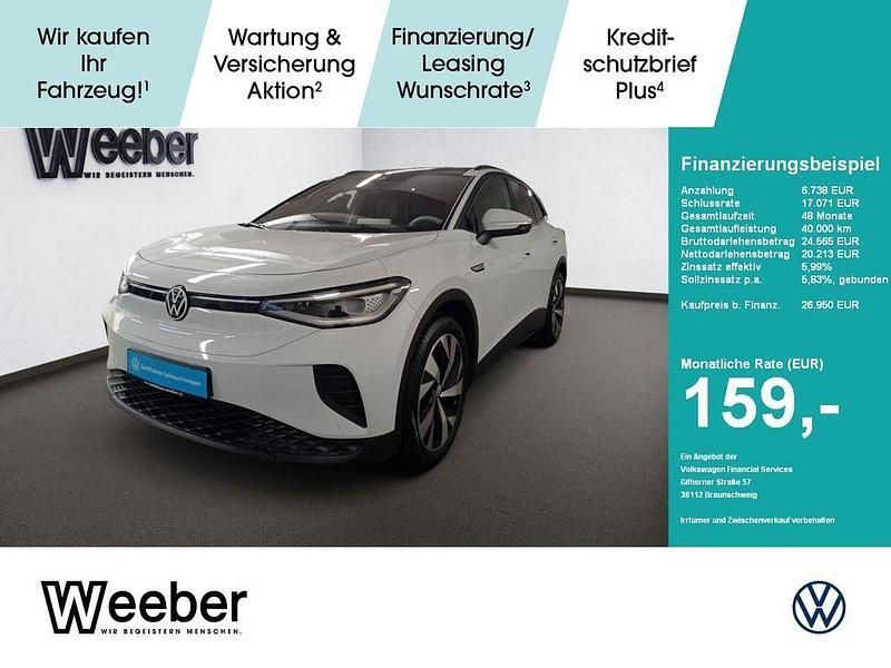 Gletscherweiß (metallic) Gebraucht 2021 VW ID.4 Pro Performance SUV | 28.880 € (Fairer Preis) - Bild 1/2