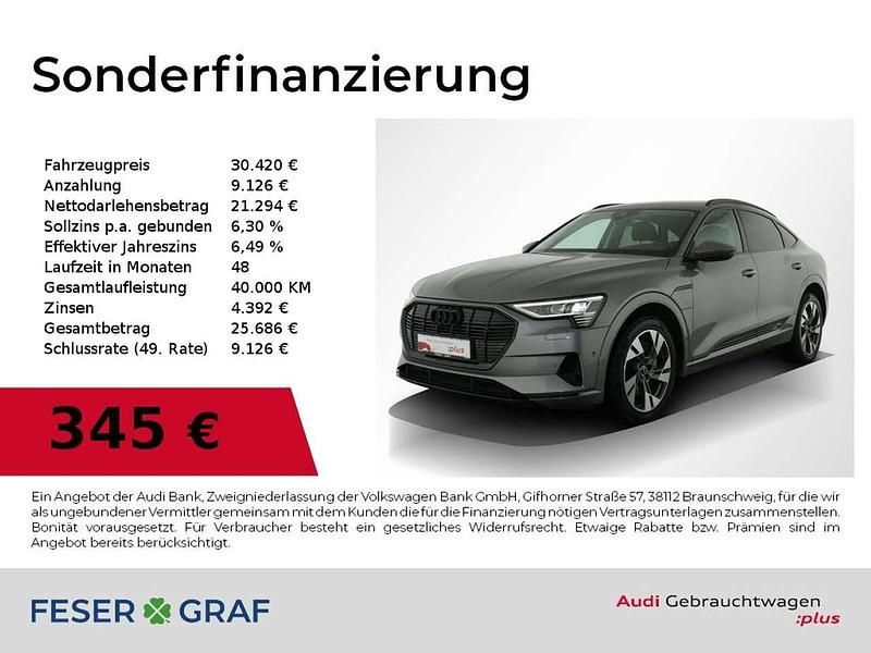 Taifungrau metallic Gebraucht 2022 Audi e-tron Sportback Sport SUV | 30.420 € (Superpreis) - Bild 1/2
