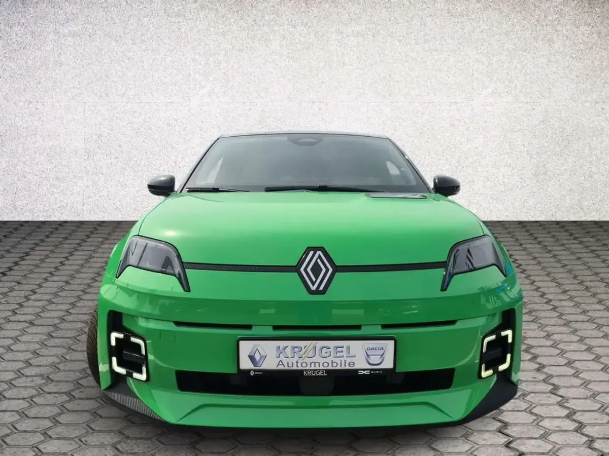 Neu Renault 5 E-Tech Komfort 77 kW (106 PS) 2026 Pop green!, black pearlschwar Limousine