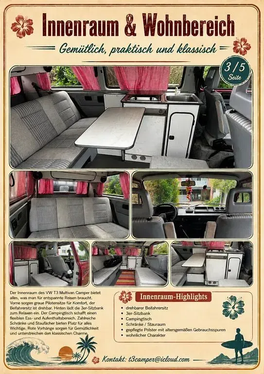 Gebraucht VW T3 69 PS (50 kW) 1989 Rot Van